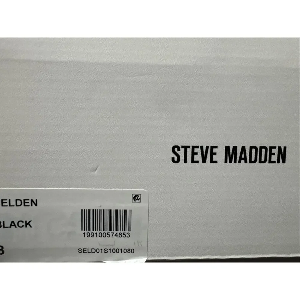 Steve Madden Selden Black Suede Faux Fur Platform Size 8 New